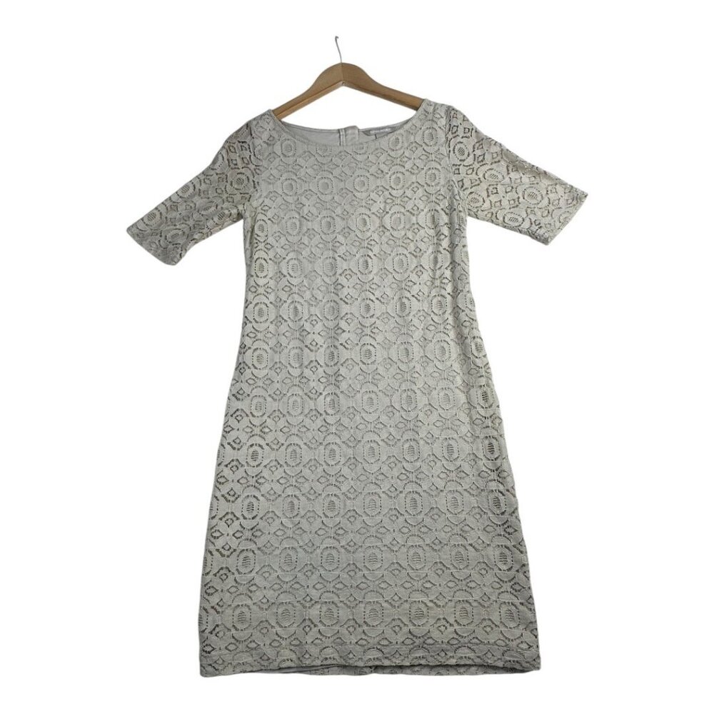 Banana Republic Lace Overlay Dress size 6 Cream Color